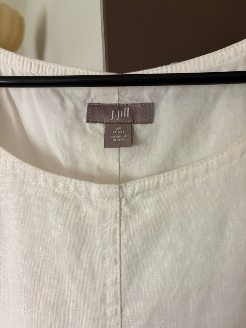 J. Jill White Sleeveless Linen Shift Dress - Picture 3 of 4